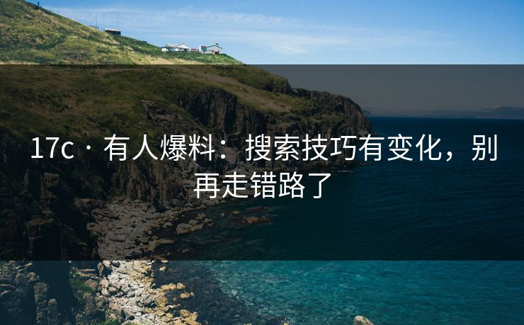 17c · 有人爆料：搜索技巧有变化，别再走错路了