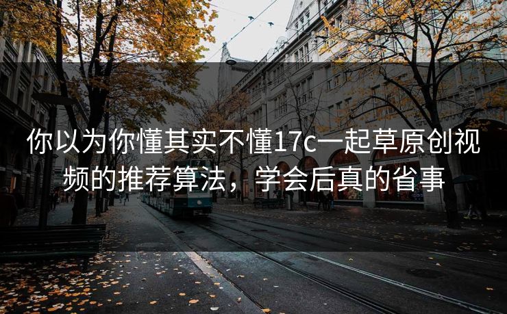你以为你懂其实不懂17c一起草原创视频的推荐算法，学会后真的省事
